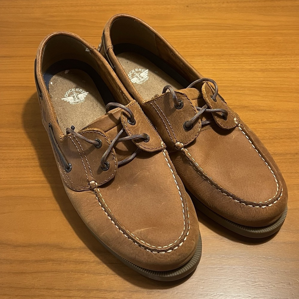 Dockers Castaway Genuine Leather Boat Shoe Tan Men's Size 12 M